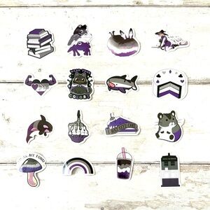 Asexual Ace Pride Stickers Waterproof 10pc Bundle Set LGBTQ+ Flag Stickers NEW